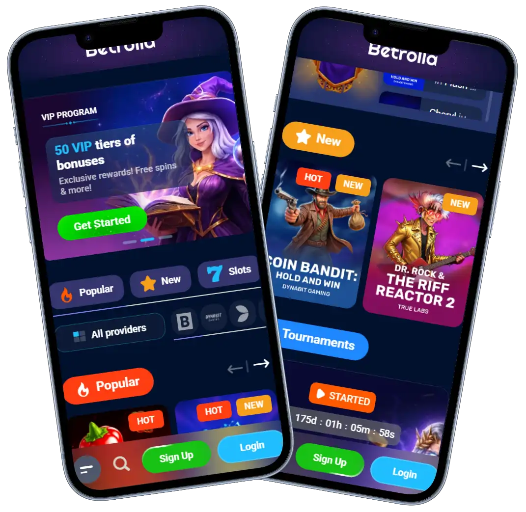 Betrolla Casino website mockup