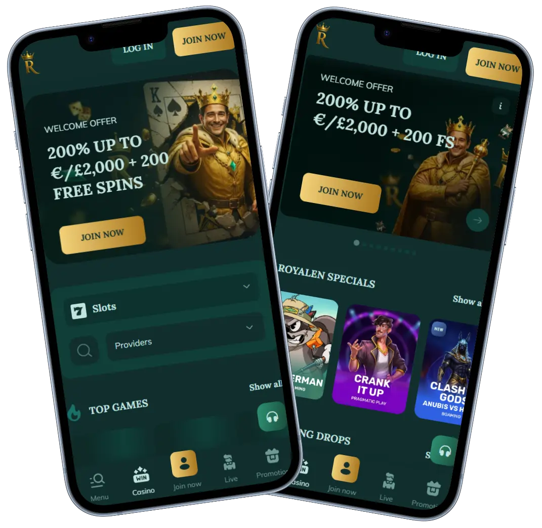 Royalen Casino website mockup